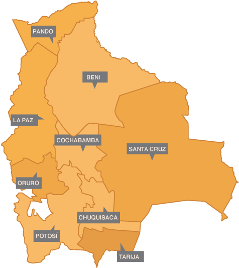 Bolivia Administrative Divisions Map