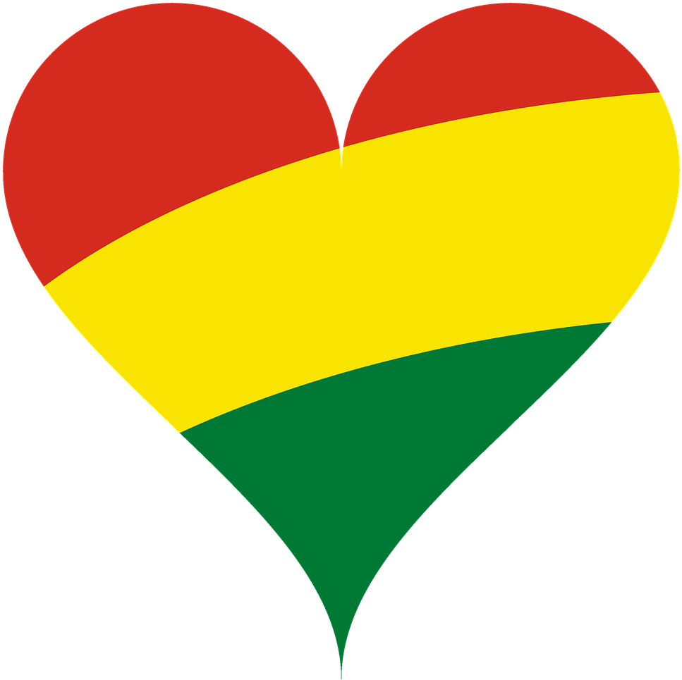 Bolivian Heart Flag Graphic