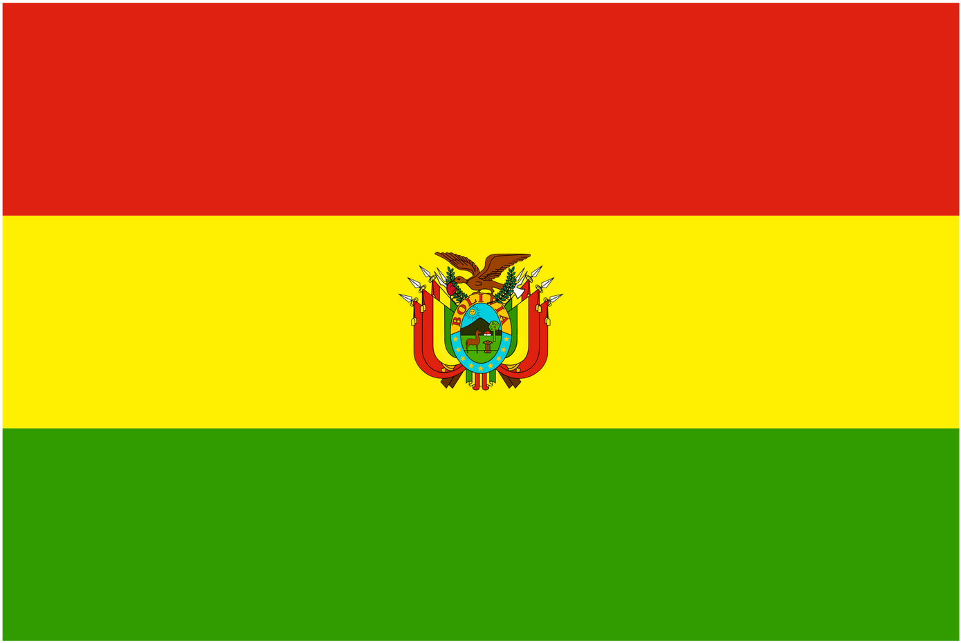 Bolivian National Flagwith Coatof Arms