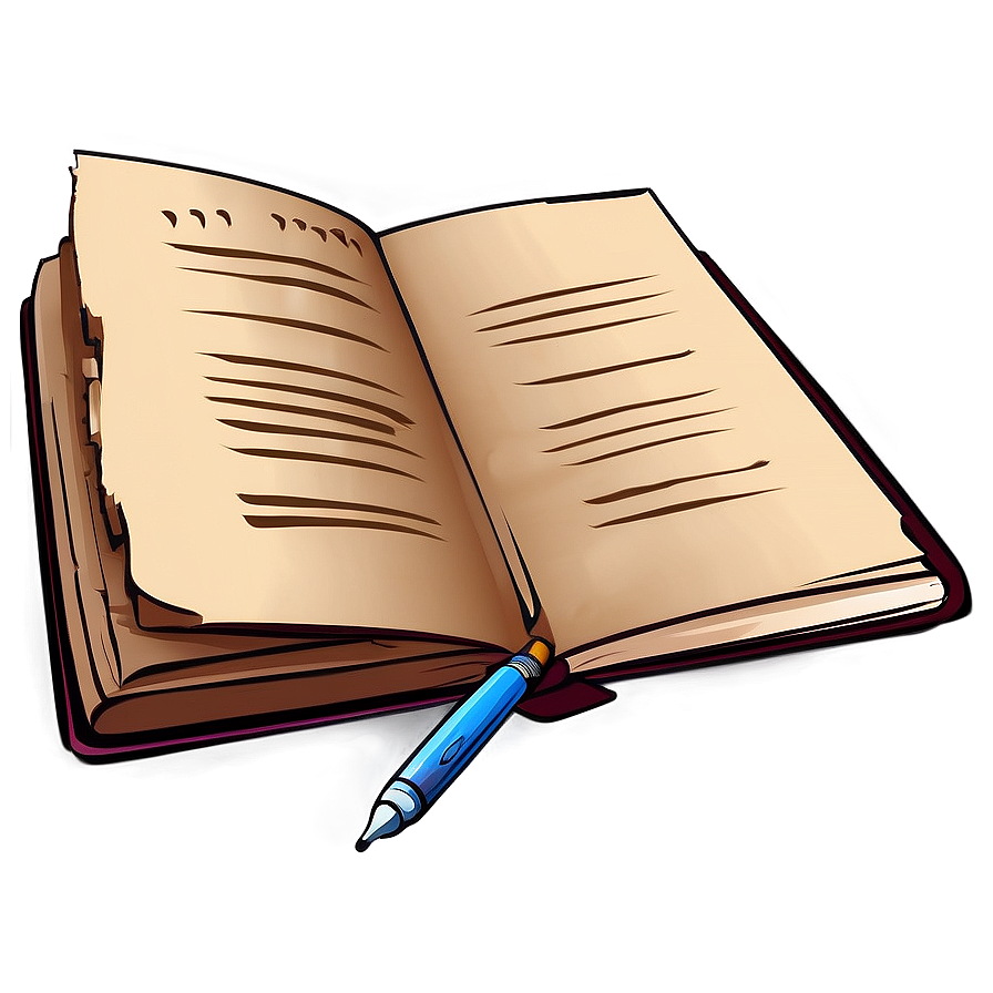 Book And Pen Vector Sketch Png 21