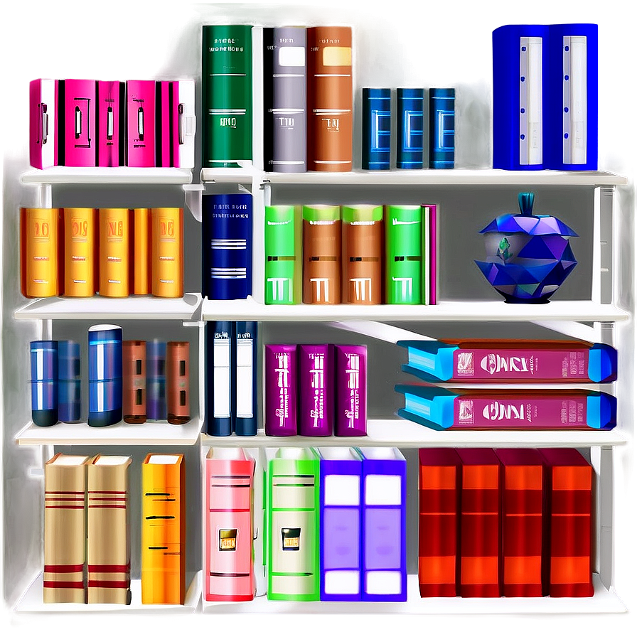 Books On Office Shelf Png 53