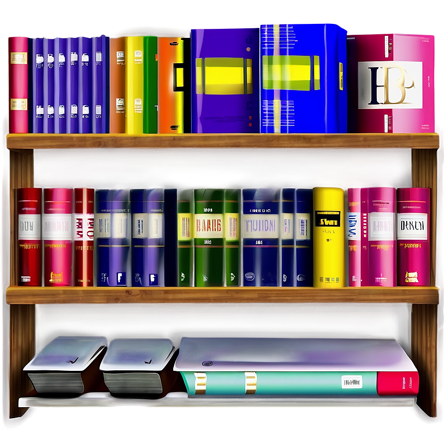 Books On Shelf Png 06262024