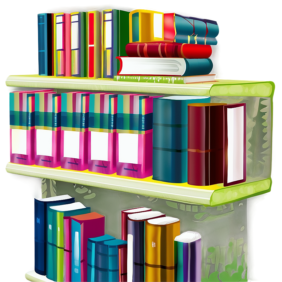 Books On Shelf Png Ehv