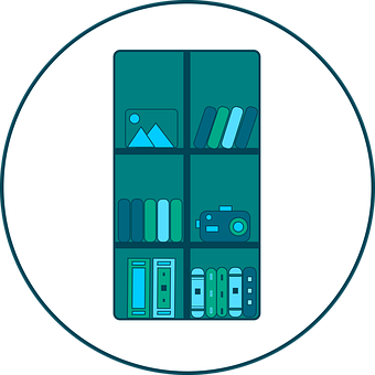 Bookshelf Icon Graphic