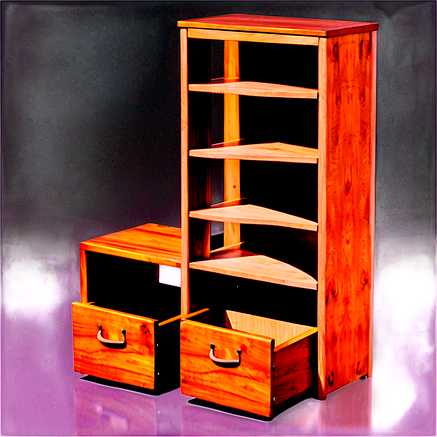 Bookshelf With Drawers Png 1