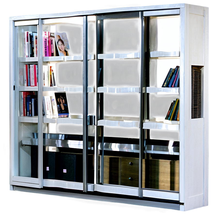 Bookshelf With Sliding Doors Png Kiq78