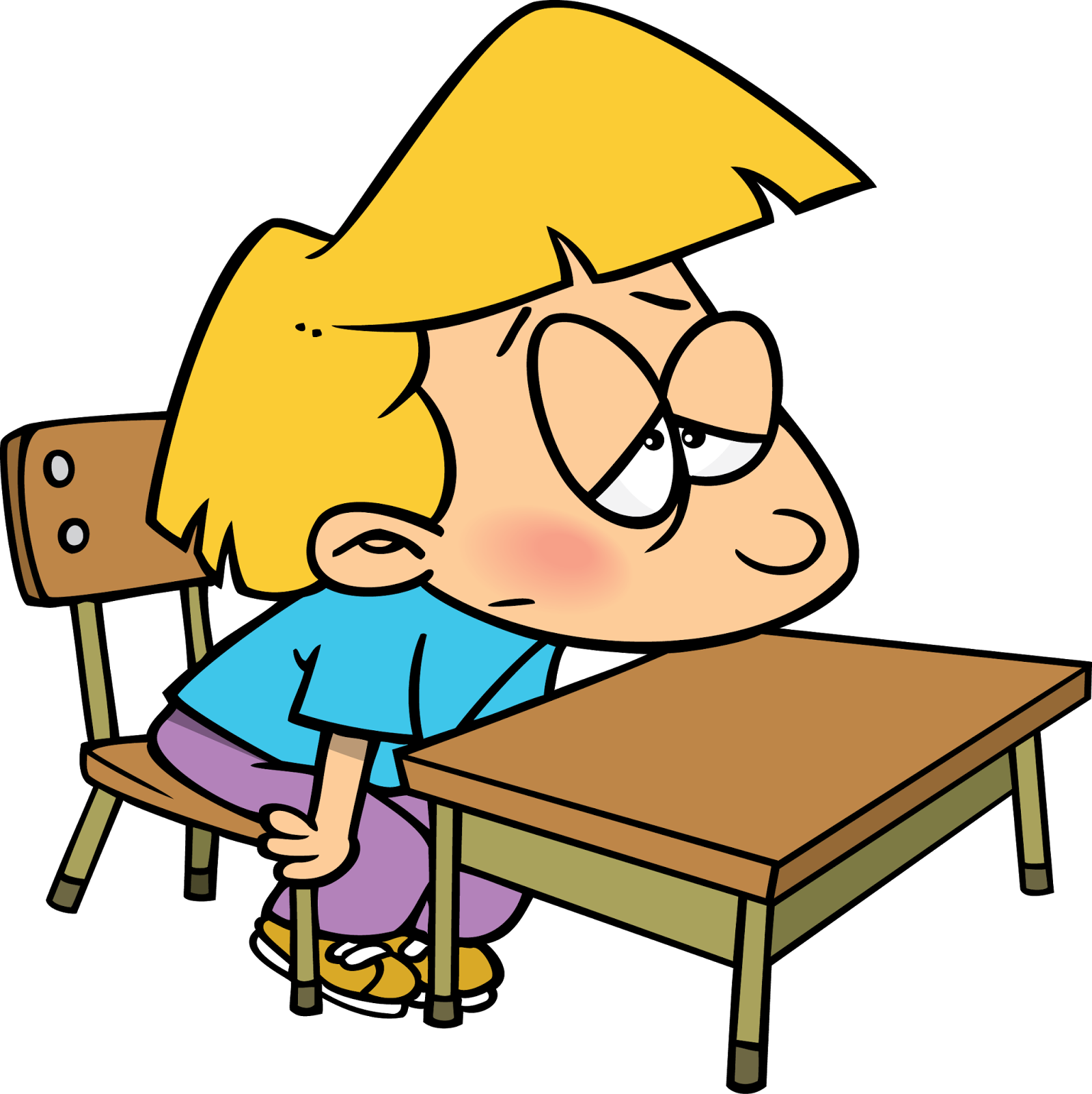 Bored Blond Child Cartoon