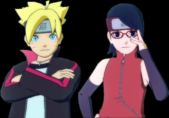 Borutoand Sarada Pose Together