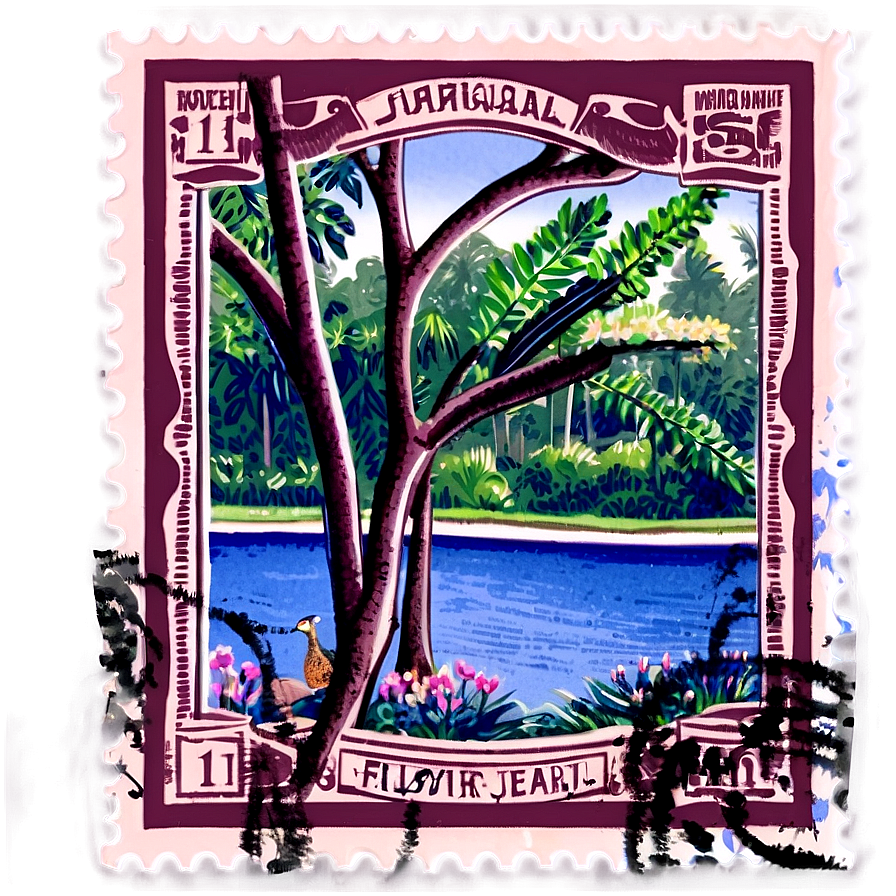 Botanical Gardens Postage Stamp Png 19