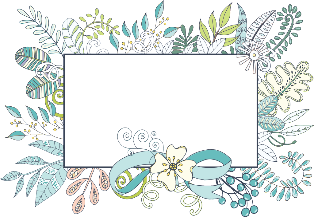 Botanical Illustration Leaf Frame