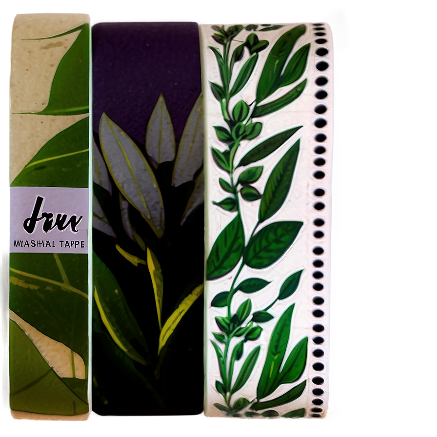 Botanical Washi Tape Aesthetic Png 18