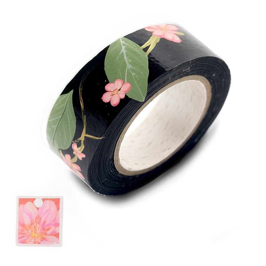 Botanical Washi Tape Aesthetic Png Lag