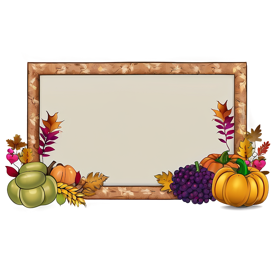 Bountiful Harvest Thanksgiving Border Png Evw