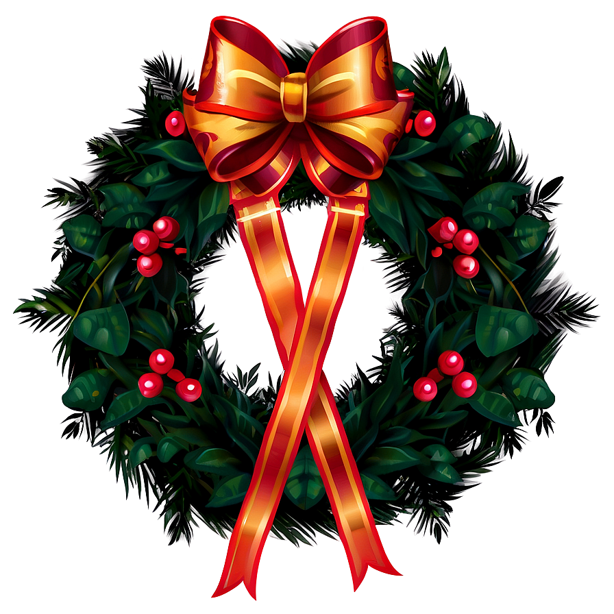 Bow Decorated Wreath Png Kmf