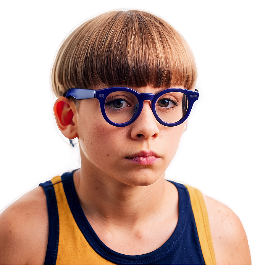 Bowl Cut With Glasses Png Gbs