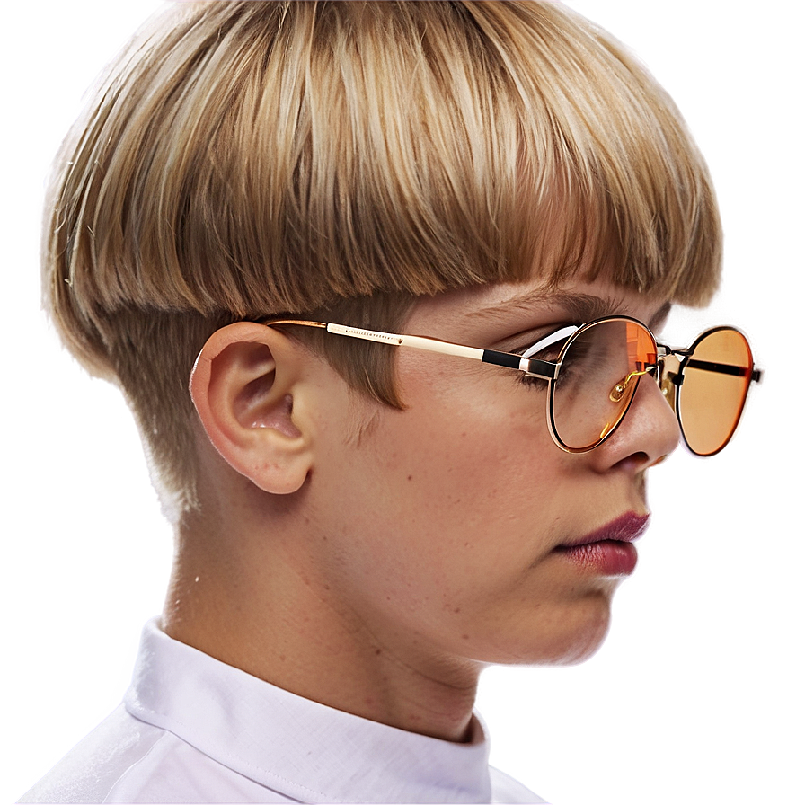 Bowl Cut With Glasses Png Ulw