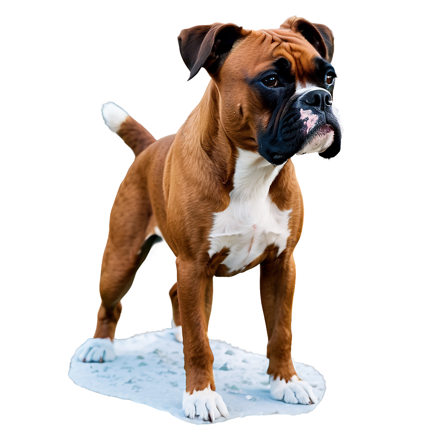 Boxer Dog In Snow Png 06242024