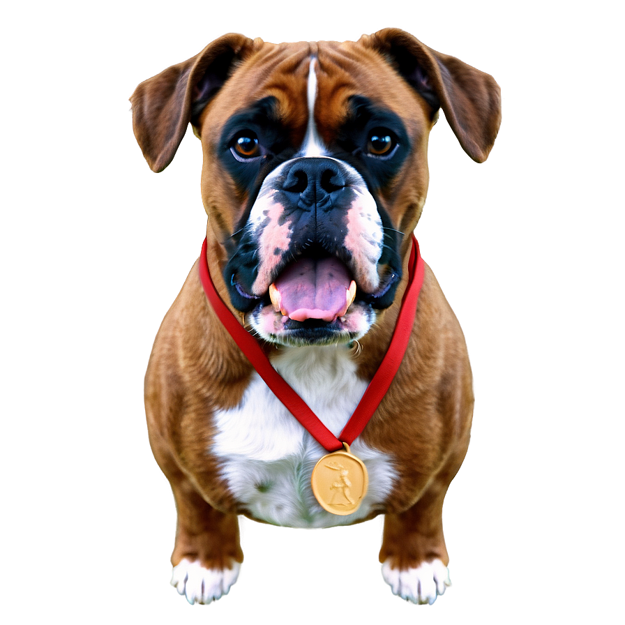 Boxer Dog With Medal Png Gcd6