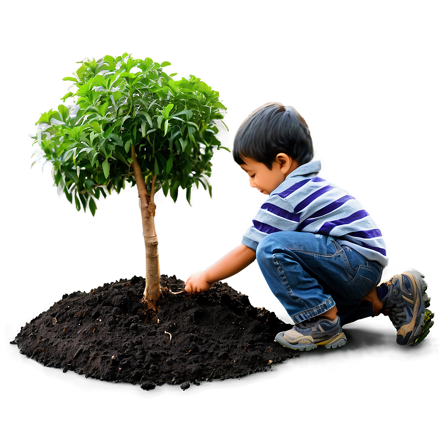 Boy Planting Tree Png Nbh21