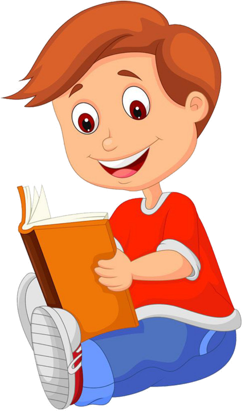 Boy Reading Book Cartoon