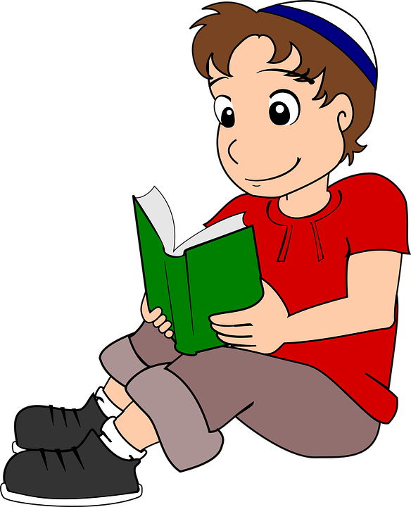 Boy Reading Book Cartoon