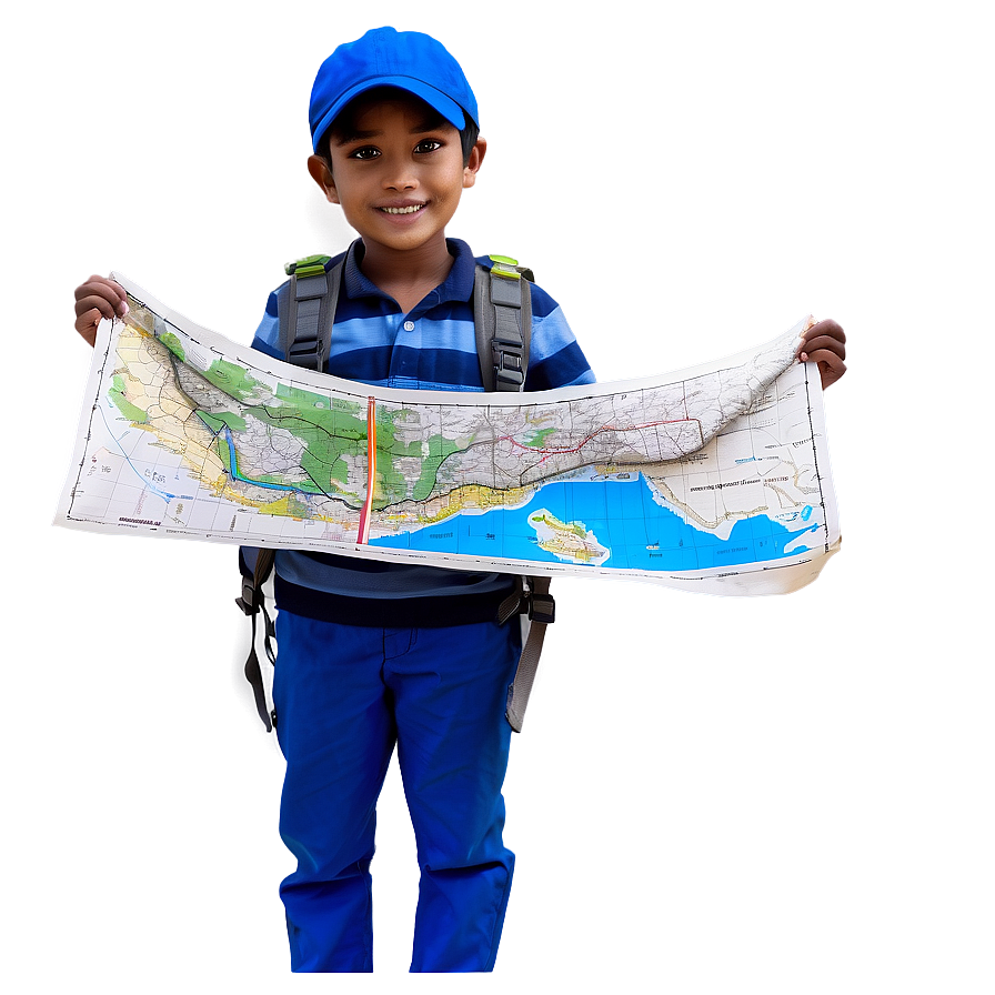 Boy With Map And Compass Png 2