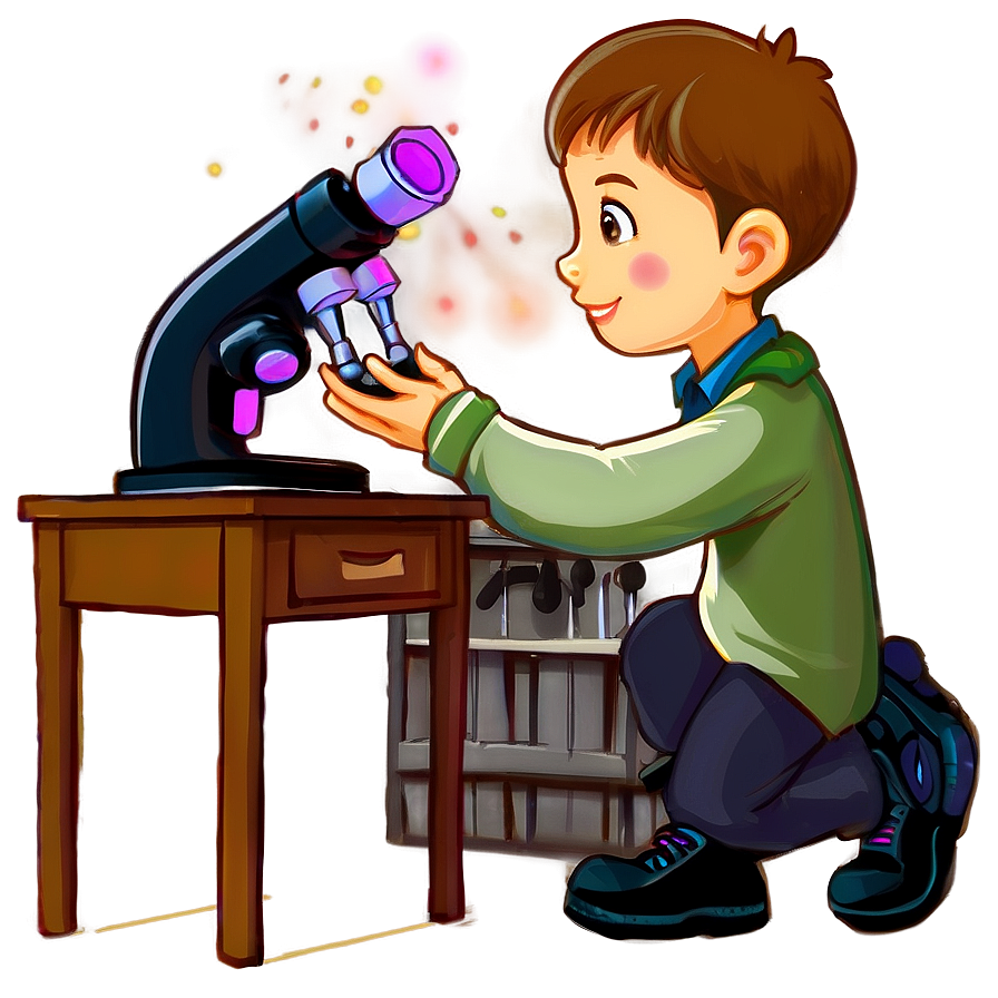 Boy With Microscope Png 16