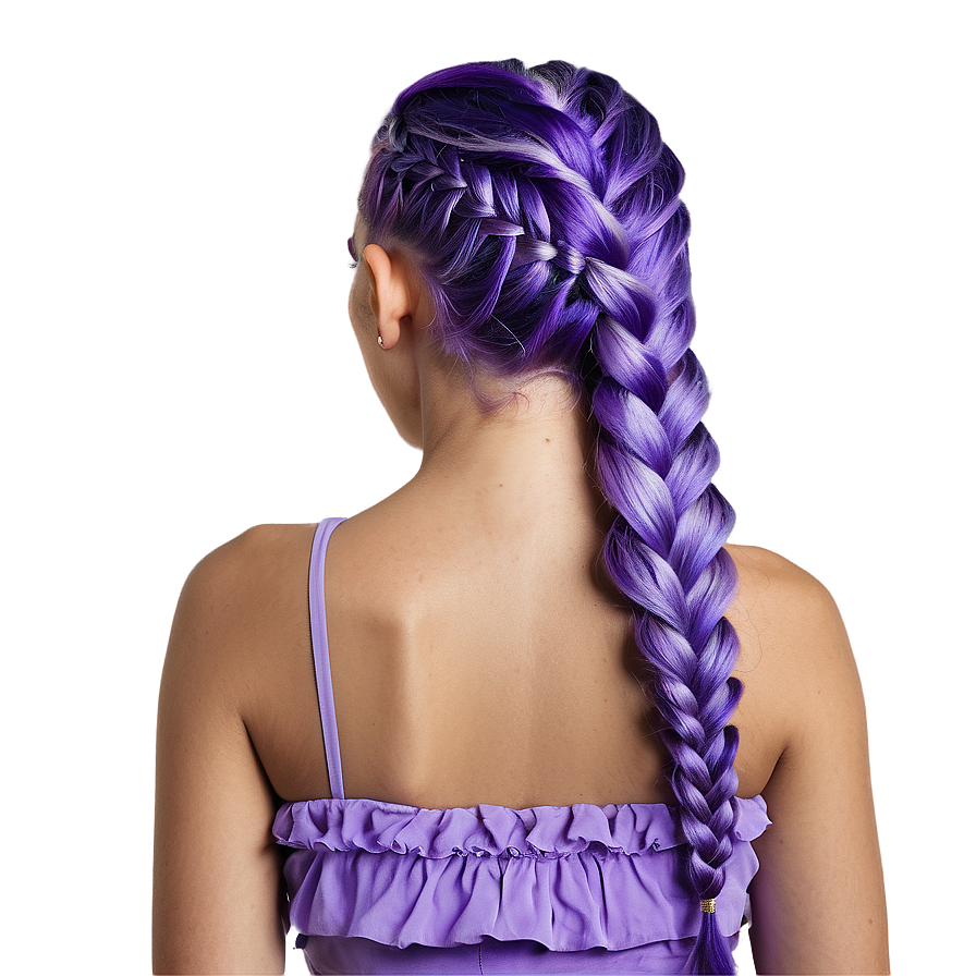 Braided Purple Hair Beauty Png 56