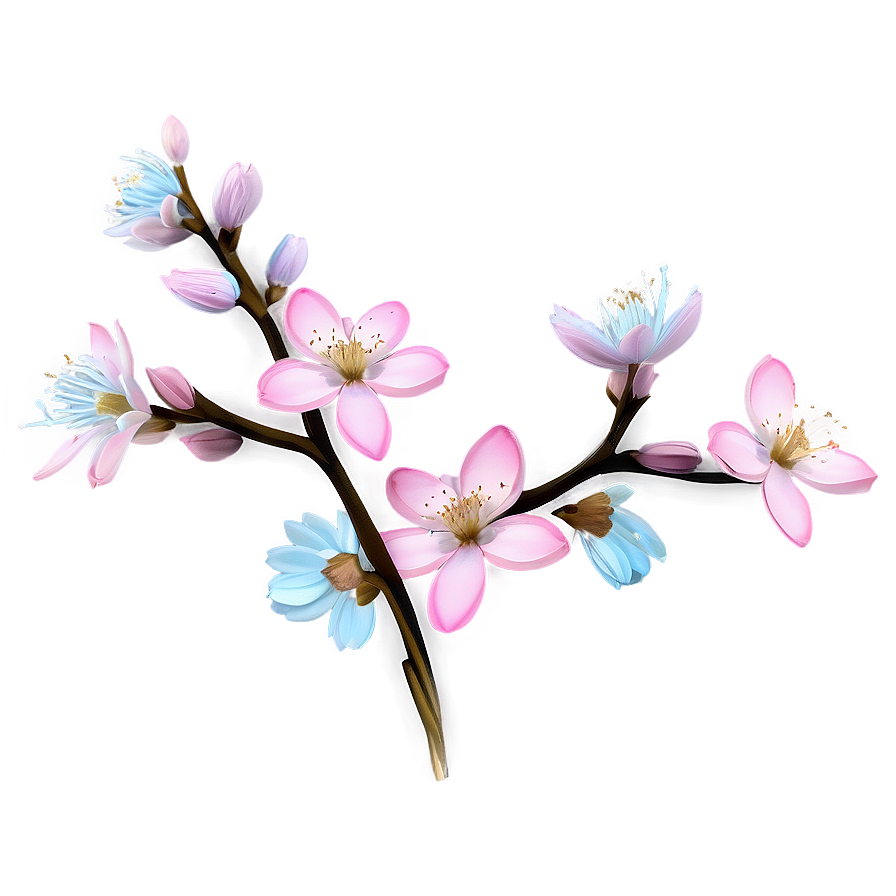 Branch With Almond Blossoms Png Lue74