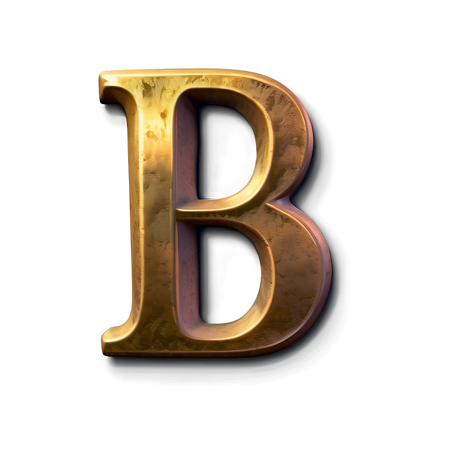 Brass Letter B Effect Png Cal