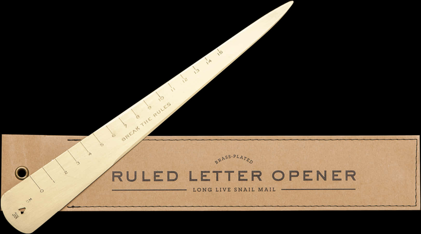 Brass Plated Ruler Letter Opener