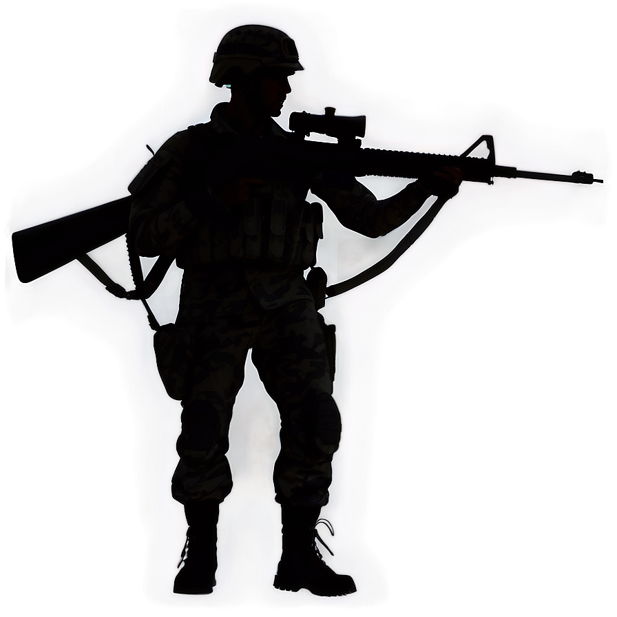 Brave Soldier Silhouette Png 06272024