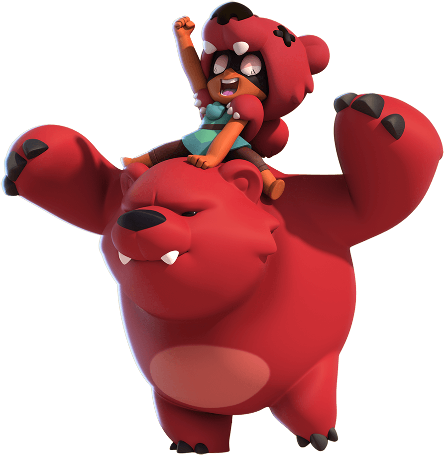 Brawl Stars Nitaand Bear Character Render