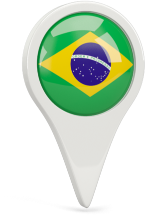 Brazil Flag Map Pin