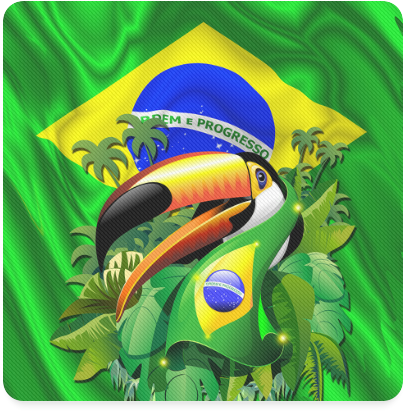 Brazilian Toucanwith Flag