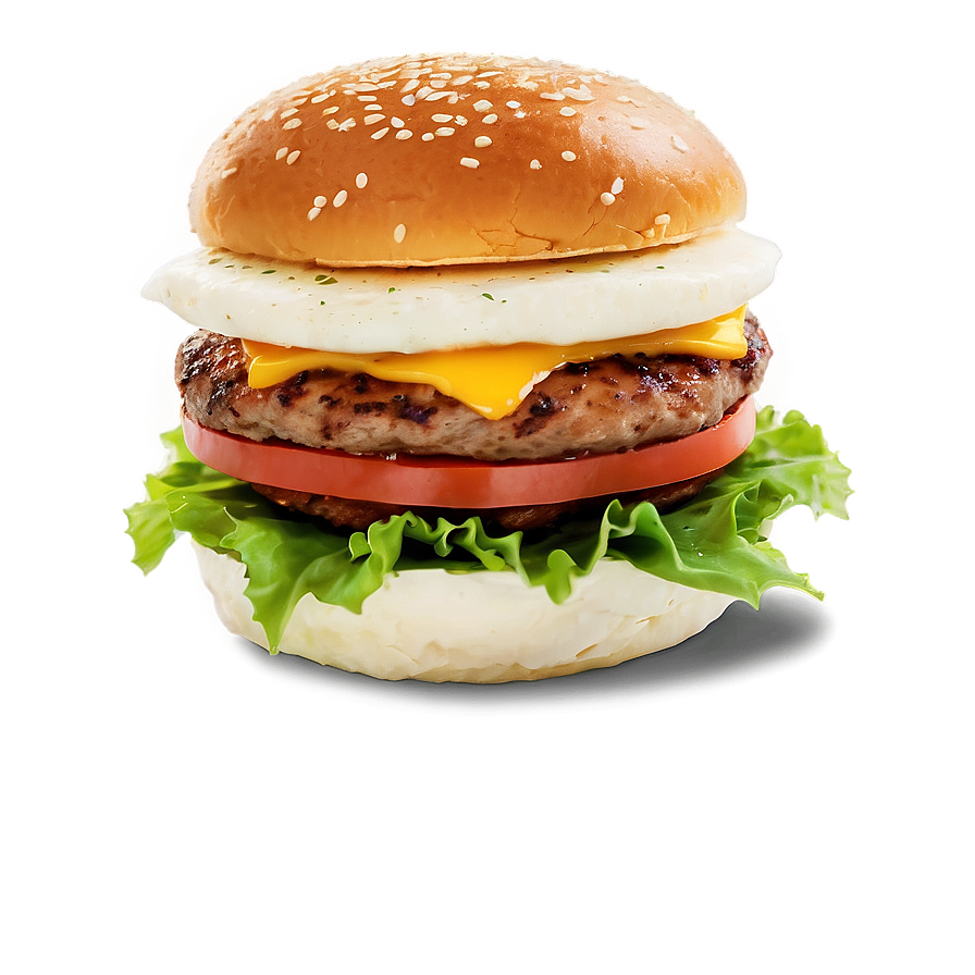 Breakfast Hamburger With Egg Png 05242024