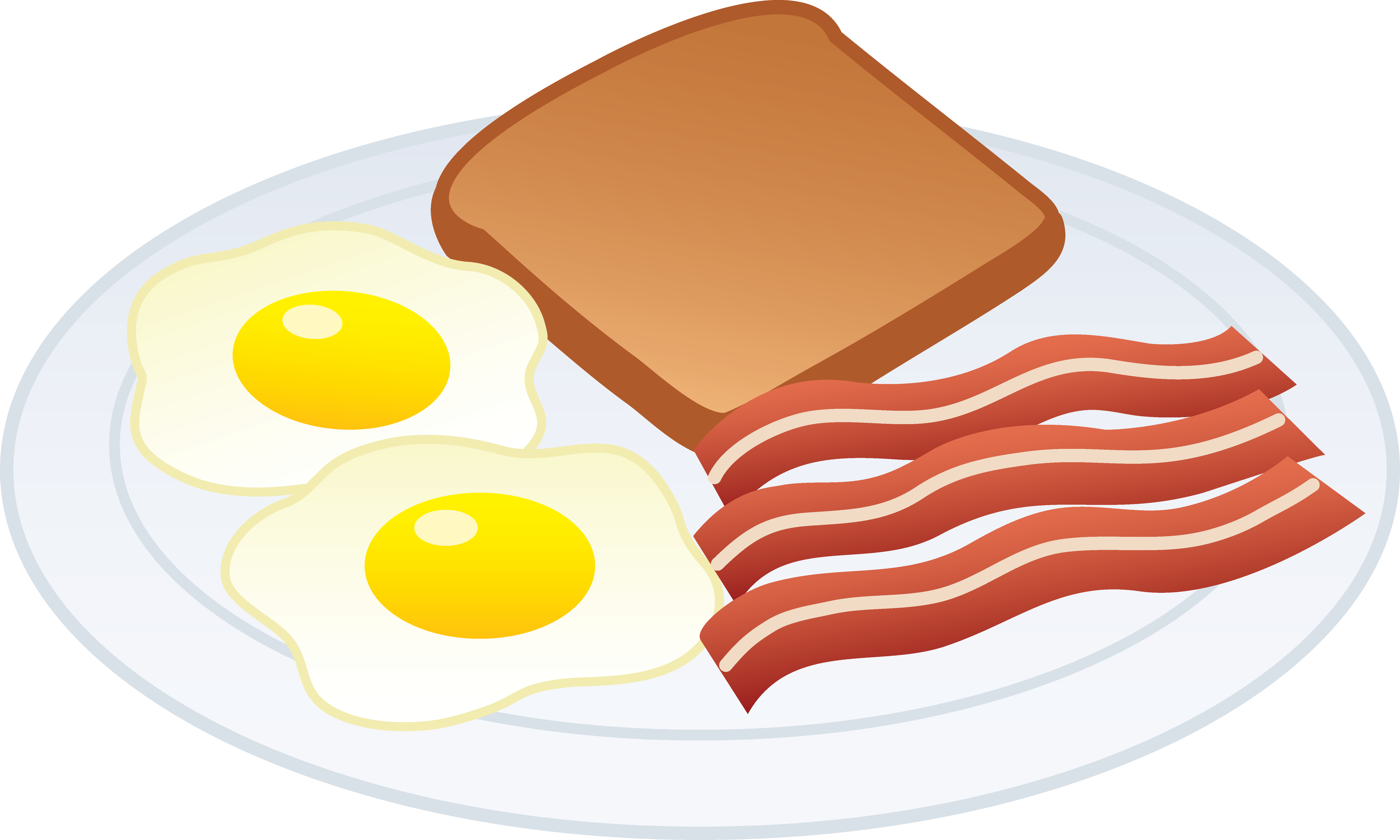 Breakfast Plate Clipart Eggs Bacon Toast