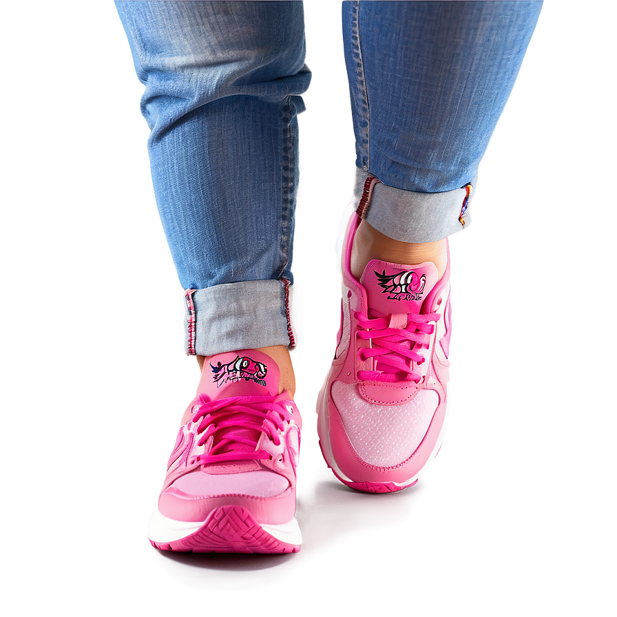 Breast Cancer Support Pink Sneakers Png 16