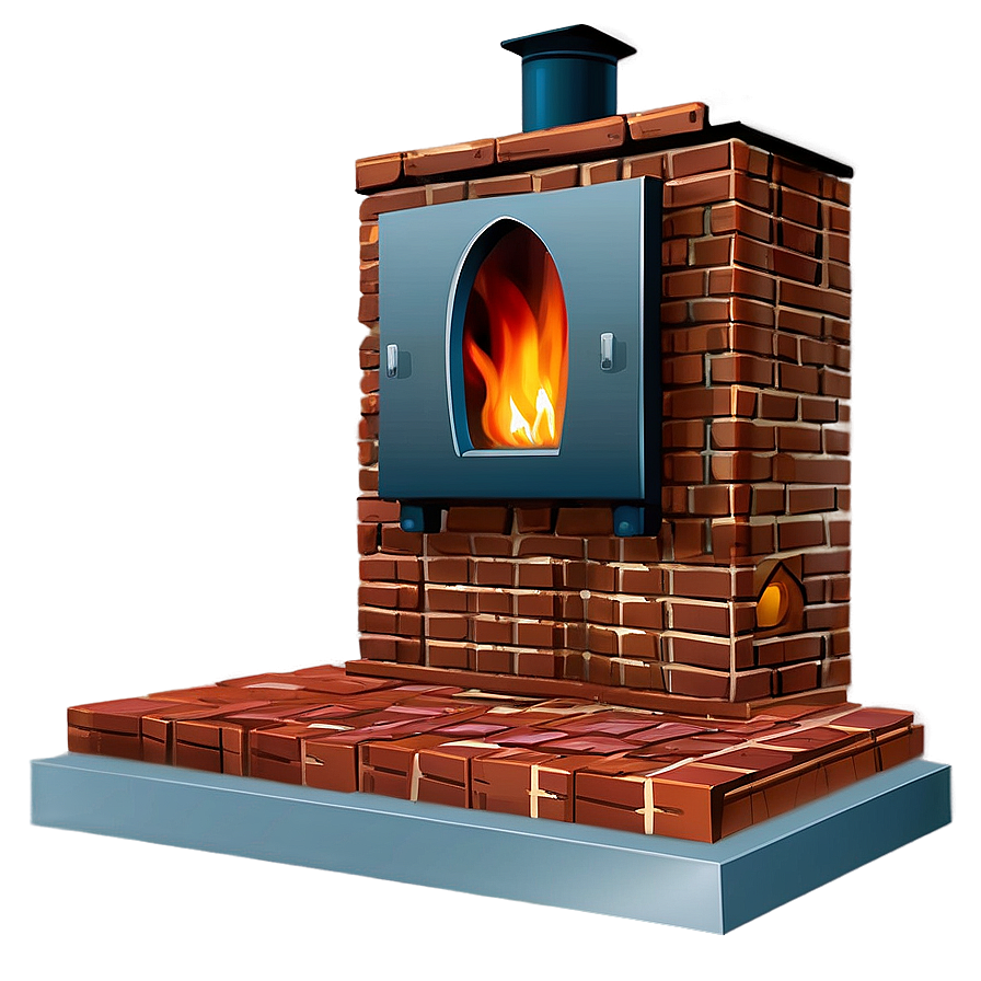 Brick Fireplace Design Png 05062024