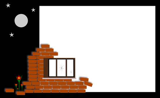 Brick House Nighttime Vector