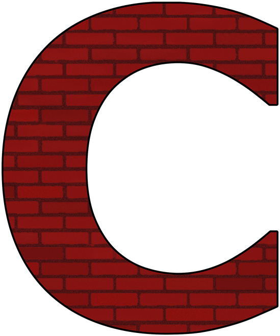 Brick Texture Letter C