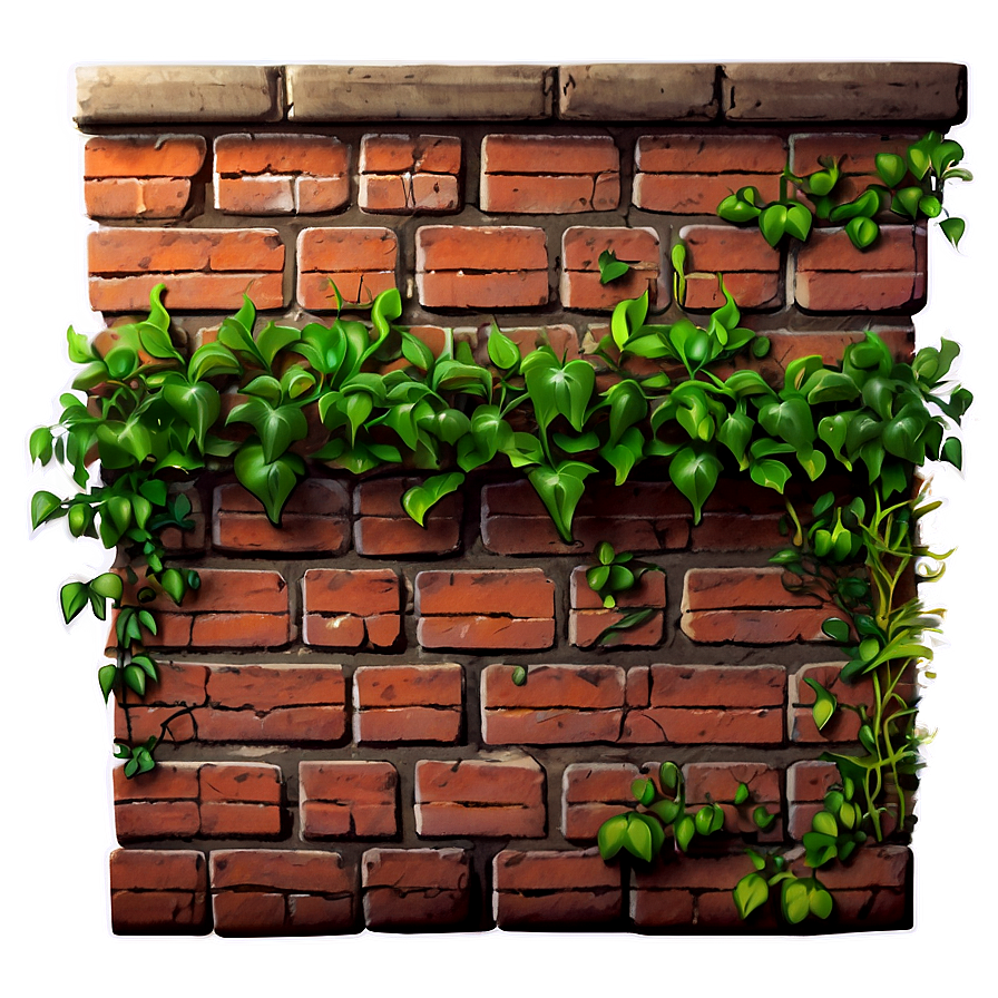 Brick Wall With Vines Png 05242024