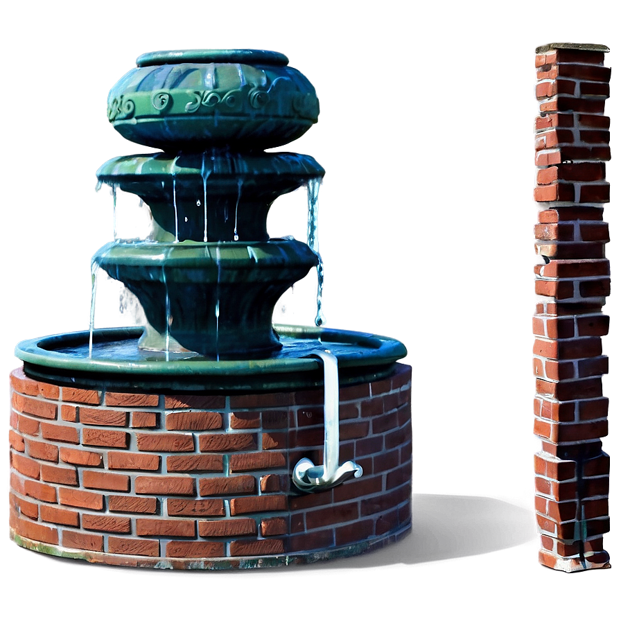 Brick Water Fountain Png 05062024