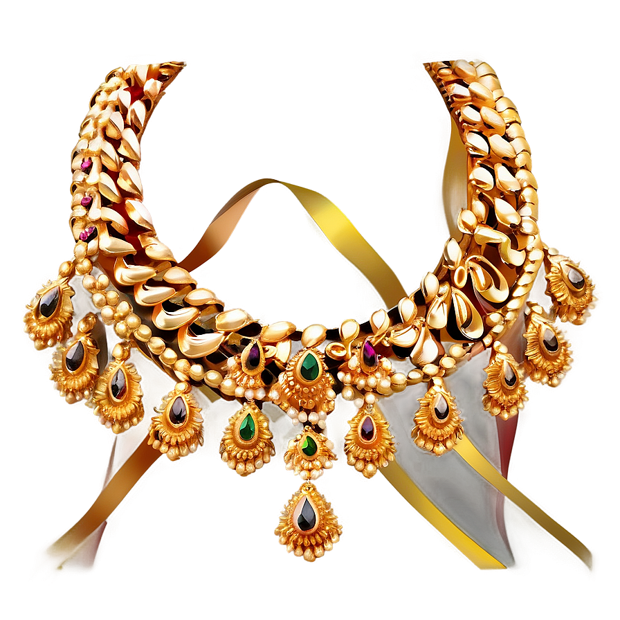 Bridal Gold Necklace Png 14