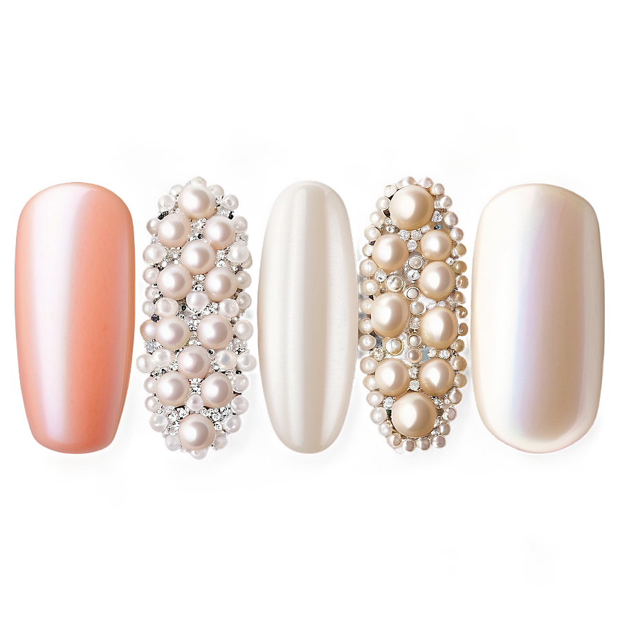 Bridal Pearl Nail Accents Png Byv24