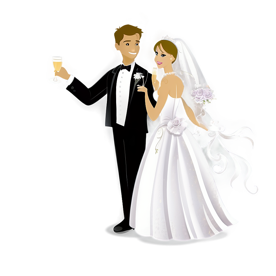 Bride And Groom Champagne Toast Png 1 Image