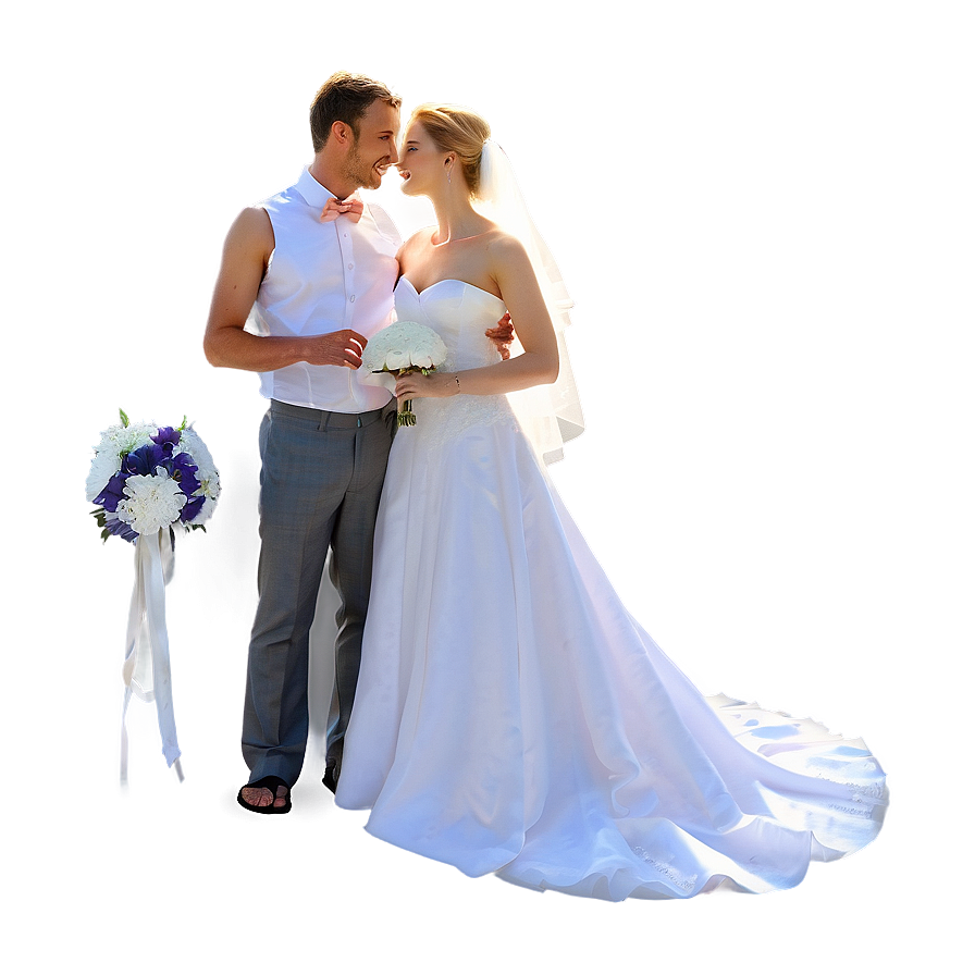 Bride And Groom On Beach Png 98