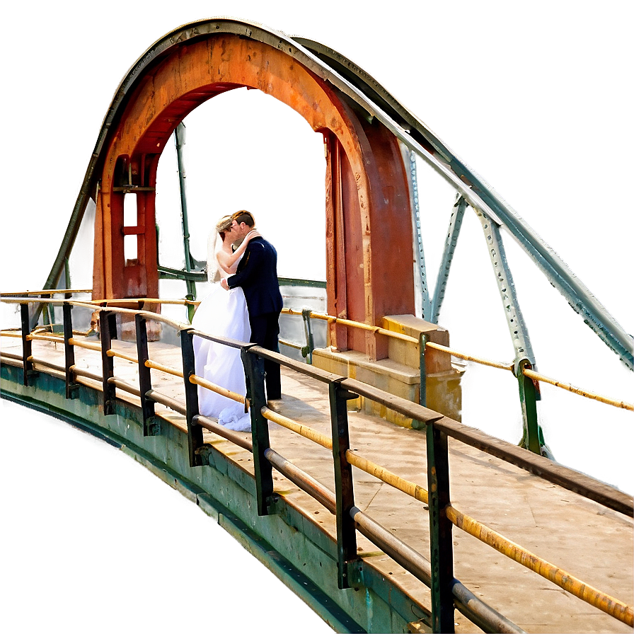 Bride And Groom On Bridge Png 06262024 Image