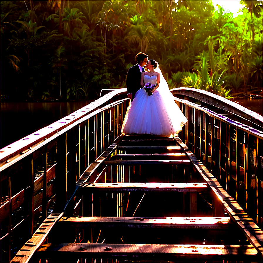 Bride And Groom On Bridge Png 83 Image