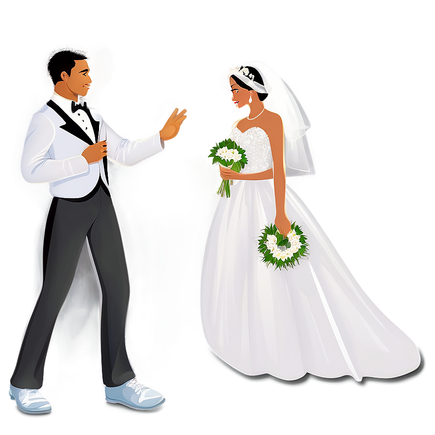 Bride And Groom Outline Png 2